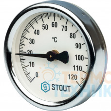 Термометр с пружиной Stout (биметалл) Ø63, 0 - 120С (SIM-0004-630015)